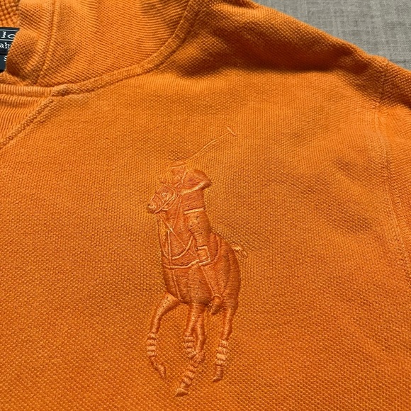 Polo by Ralph Lauren Kids Orange Sweatshirt Hoodie embroidered - Picture 3 of 6